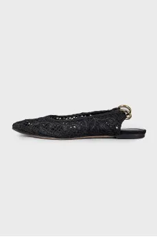 Ties lace ballerinas