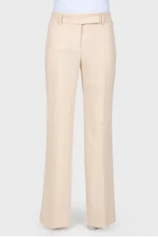 Classic beige straight leg trousers