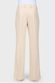 Classic beige straight leg trousers