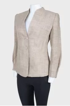 Plaid jacket without lapels