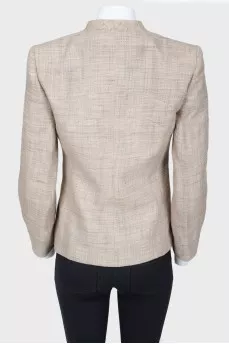 Plaid jacket without lapels