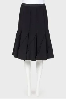 Pleated wool skirt