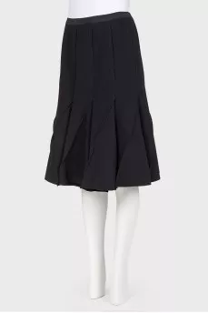 Pleated wool skirt