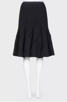 Pleated wool skirt