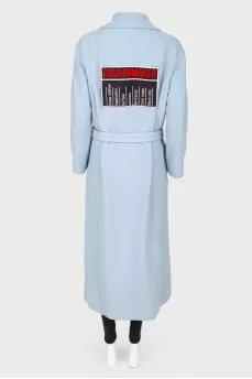 Blue coat with back appliqué