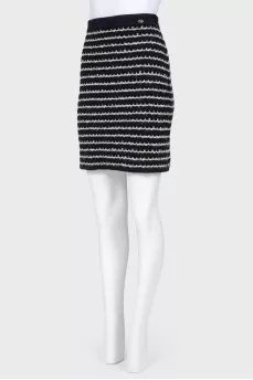 Cashmere black and white skirt