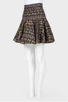 Key print skirt