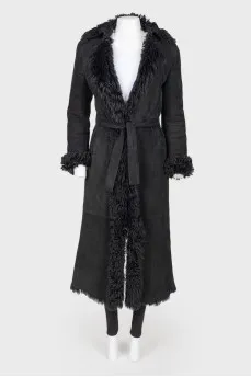Sheepskin coat on fur