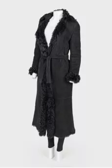 Sheepskin coat on fur