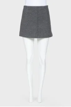 Gray wool skirt