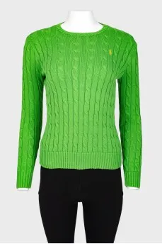Green knitted sweater
