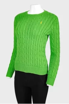 Green knitted sweater