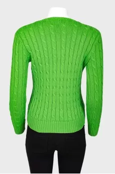 Green knitted sweater