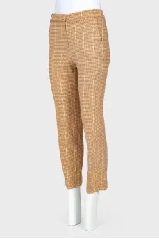 Checkered straight trousers