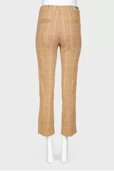 Checkered straight trousers