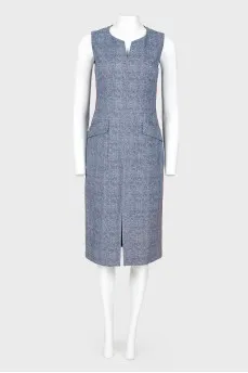 Fitted dress with stripes