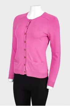 Pink button-down sweater