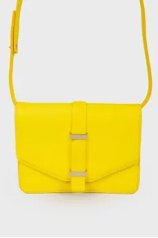 Bright yellow bag on the shoulder belt