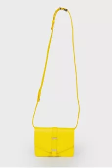 Bright yellow bag on the shoulder belt