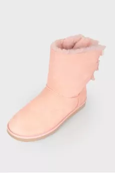 Pink suede felt boots