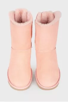 Pink suede felt boots