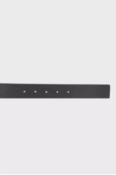 Leather belt with golden buckle, with tag