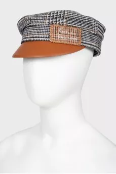 Cap with check print