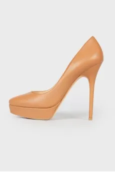 Brown high heels