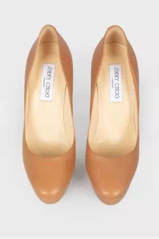 Brown high heels