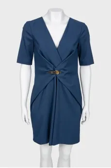 Blue dress with short sleeves
