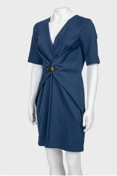 Blue dress with short sleeves