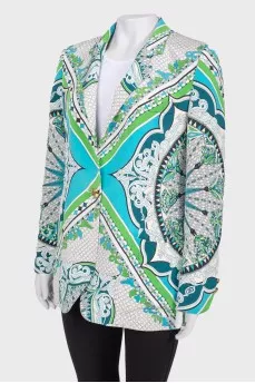 Abstract patterned blazer