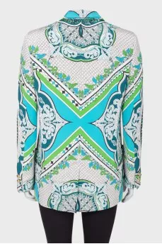Abstract patterned blazer