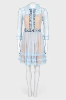 Translucent blue dress