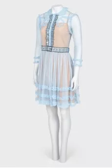 Translucent blue dress