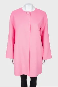 Pink coat on buttons