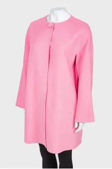 Pink coat on buttons