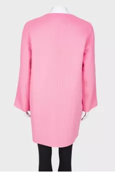 Pink coat on buttons