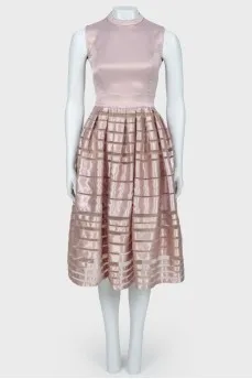 Dress with striped hem