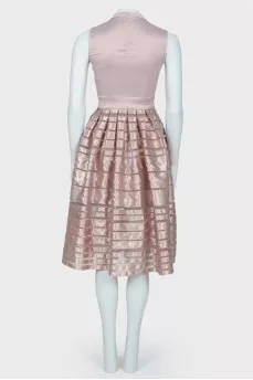 Dress with striped hem