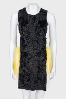Dress with wool and faux fur