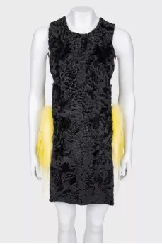 Dress with wool and faux fur