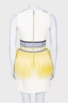 Dress with wool and faux fur