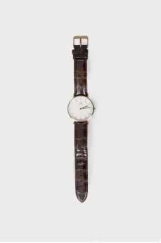 Watch with leather strap
