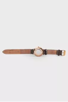 Watch with leather strap