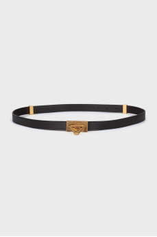 Dark brown leather belt