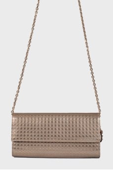 Сумка-клатч Metallic Microcannage Patent Leather Croisiere Wallet On Chain