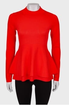 Red peplum jumper