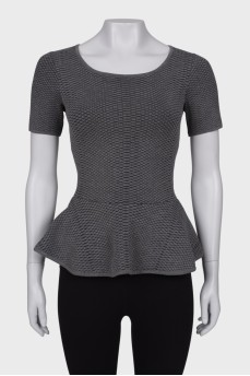 Gray blouse with peplum