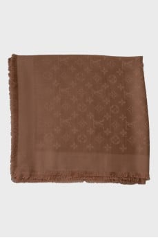 Brown scarf with brand logo